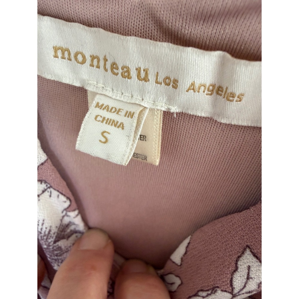 Monteau Los Angeles Dusty Rose & Cream Floral Maxi Dress – Size Small - Picture 5 of 7